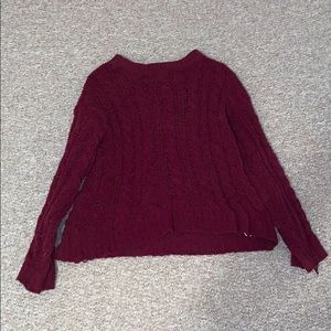 american eagle burgundy sweater size XS